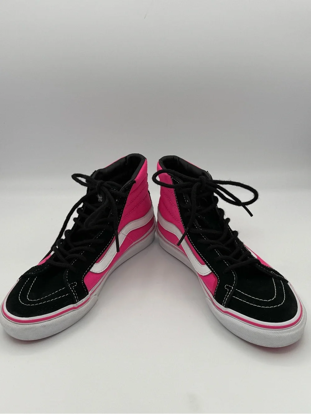 Vans Sk8- HiSlim Retro High Top Sneakers- Hot Pink and Black